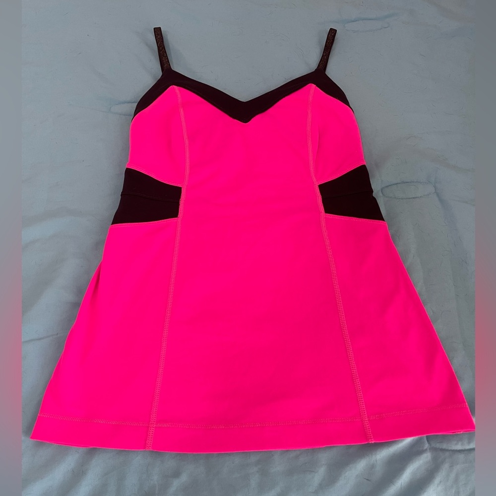 Lululemon Elongated Tank, Bright Raspberry Glo, Size 2.